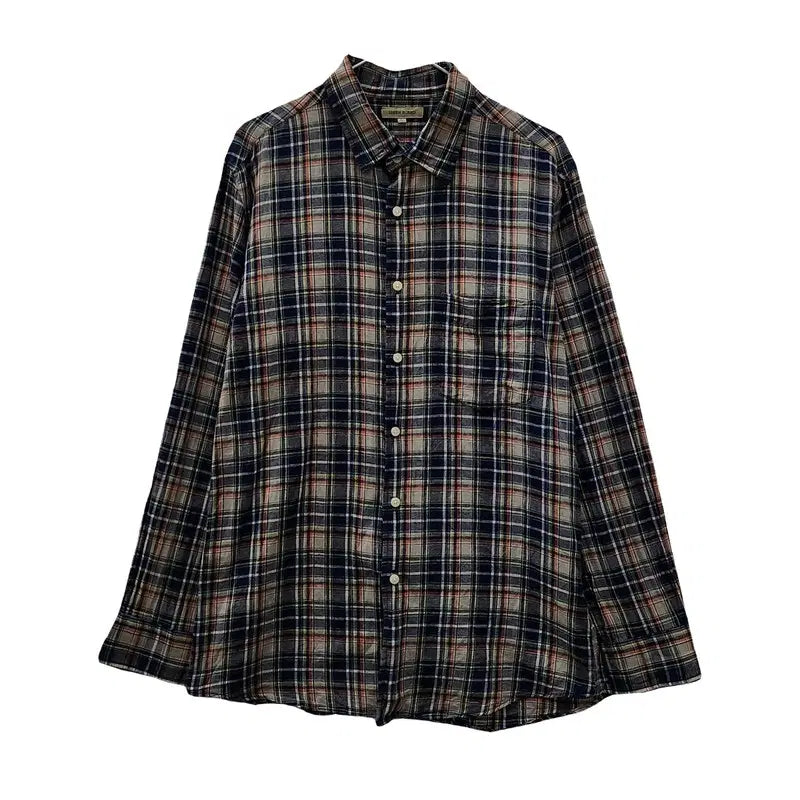 [BUNJANG] UNIQLO Preppy Check Linen Shirt L / UNIQLO 유니클로 프레피 체크 린넨 셔츠 L
