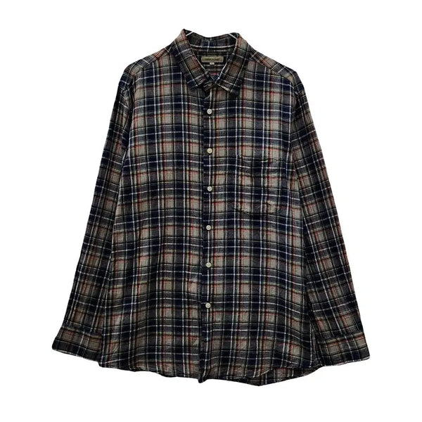 [BUNJANG] UNIQLO Preppy Check Linen Shirt L / UNIQLO 유니클로 프레피 체크 린넨 셔츠 L
