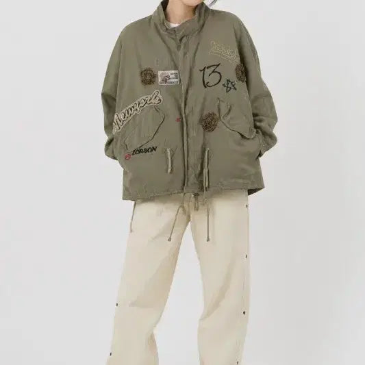 [BUNJANG] Recov Khaki Women's Jacket FREE / 레코브 카키 여자 FREE 자켓 O0824