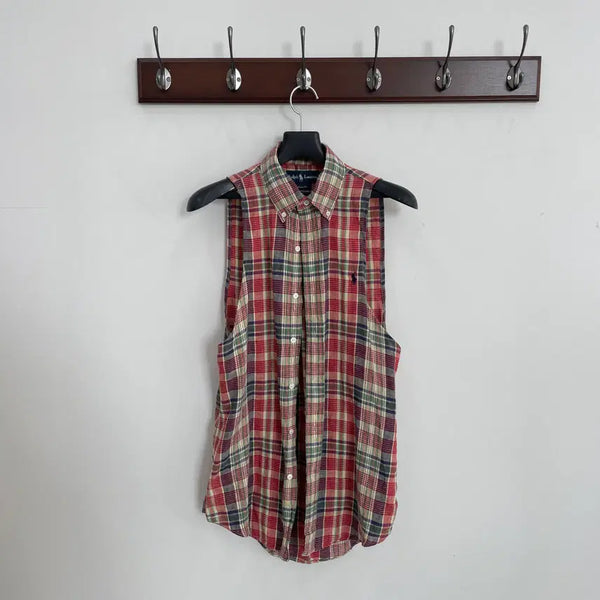 [BUNJANG] Polo Ralph Lauren Linen Sleeveless Shirt / 폴로 랄프로렌 린넨 슬리브리스 나시 셔츠