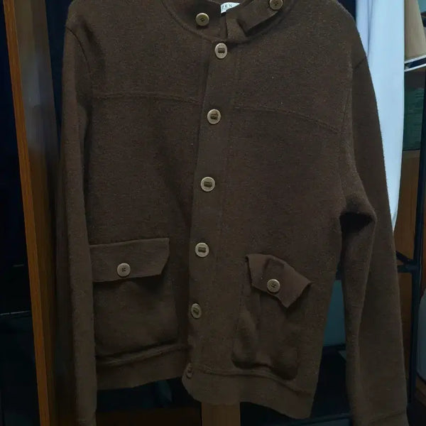 [BUNJANG] Ollzen Brown Cardigan Knit Sweater / 올젠  브라운 가디건