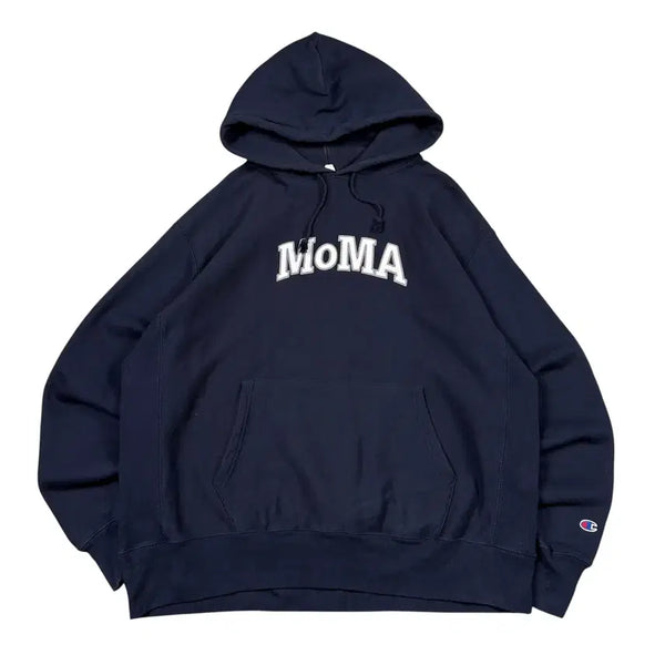 [BUNJANG] Champion x MoMA Navy Hoodie / 챔피온x모마 moma 후드 네이비