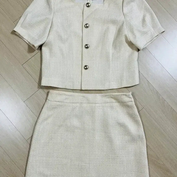 [BUNJANG] Roem Short Sleeve Jacket Skirt Set / 로엠 반팔 자켓 치마 세트