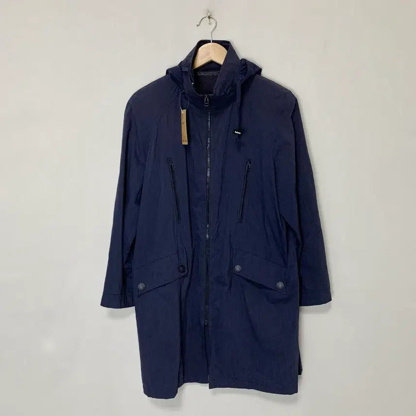 [BUNJANG] Burberry Vintage Hooded Trench Coat Jumper Navy Unisex / 구 버버리 빈티지 후드 야상 하프 트렌치 지퍼 코트점퍼 네이비 남녀공용