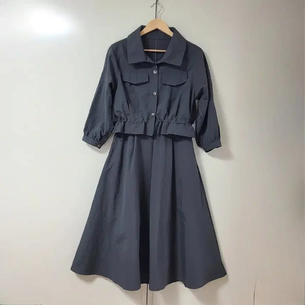 [BUNJANG] Lightweight Two-Piece Set (Size 66-77) / 바스락 투피스 세트 66~77