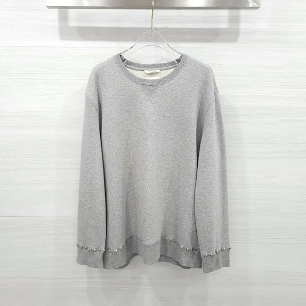 [BUNJANG] Valentino Grey Rockstud Sweatshirt M / M / 발렌티노 그레이 락스터드 맨투맨 MV3MF03U3TV