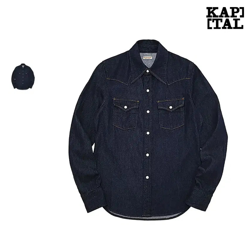 [BUNJANG] Kapital 8oz Denim Western Shirt (Women's) / 캐피탈 8oz 데님 웨스턴 여성용 셔츠