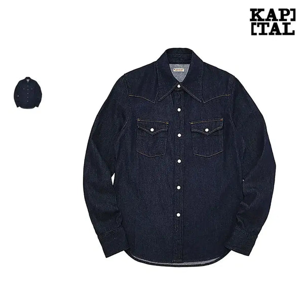 [BUNJANG] Kapital 8oz Denim Western Shirt (Women's) / 캐피탈 8oz 데님 웨스턴 여성용 셔츠