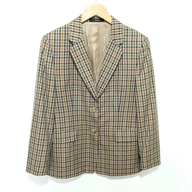 [BUNJANG] Daks Women's Wool Silk Blend Classic Check Jacket / 닥스 여성 울 실크 혼방 클래식 체크 자켓 91_M3188