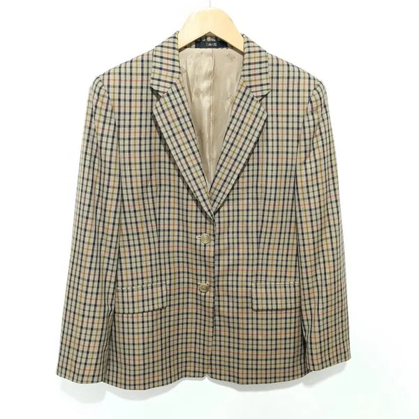 [BUNJANG] Daks Women's Wool Silk Blend Classic Check Jacket / 닥스 여성 울 실크 혼방 클래식 체크 자켓 91_M3188