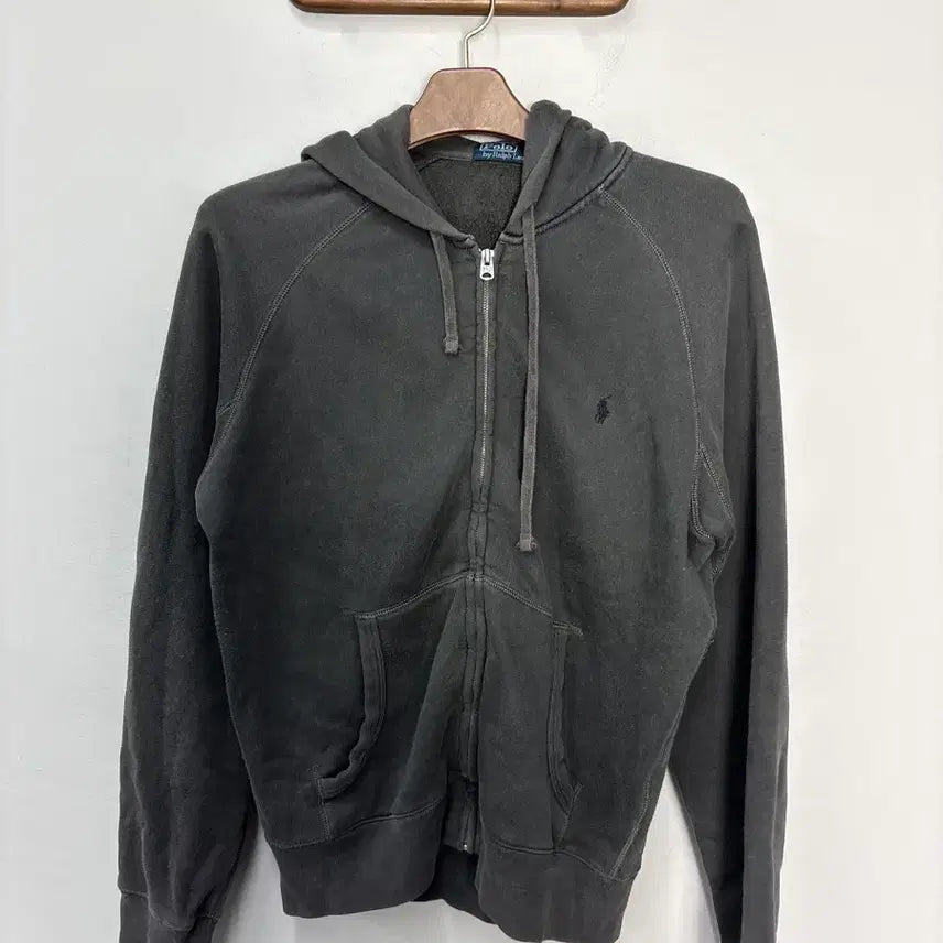 [BUNJANG] Polo Ralph Lauren Pony Logo Charcoal Hoodie Zip-Up (L/XL) / 폴로랄프로렌 포니로고 차콜 후드집업 A3858