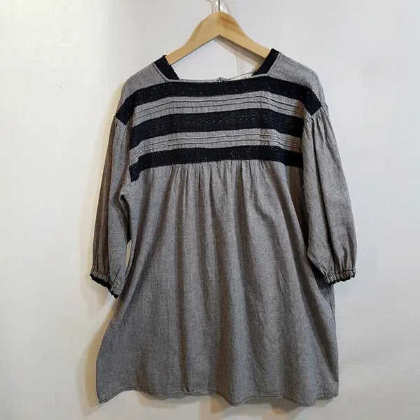 [BUNJANG] SM2 Linen Check Dress Black / SM2 린넨 잔체크 원피스 블랙