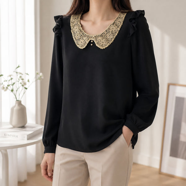 [BUNJANG] Plastic Island Collar Point Blouse / [55]플라스틱아일랜드 카라 포인트 블라우스