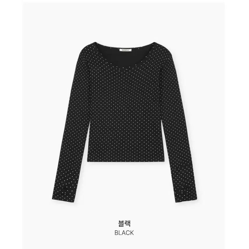 [BUNJANG] Black Polka Dot Long-Sleeve T-Shirt / 도트 긴팔티