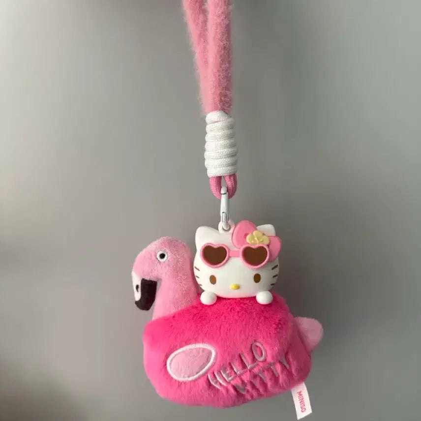 [BUNJANG] Top Toy Kitty Flamingo Keyring Plush / 탑토이 키티 플라밍고 키링 인형