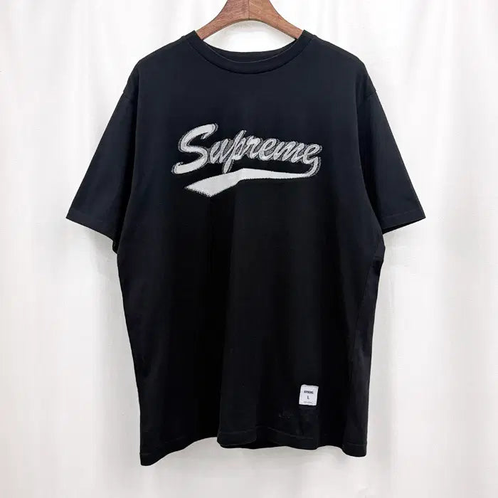 [BUNJANG] Supreme Intarsia Script Short Sleeve T-Shirt / 슈프림 인타르시아 스크립트 반팔 티셔츠