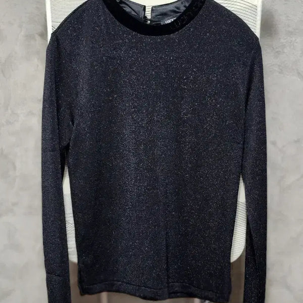 [BUNJANG] Lucky Chouette Women's Glitter Blouse Black / 럭키슈에뜨 여성 반짝이 블라우스 블랙