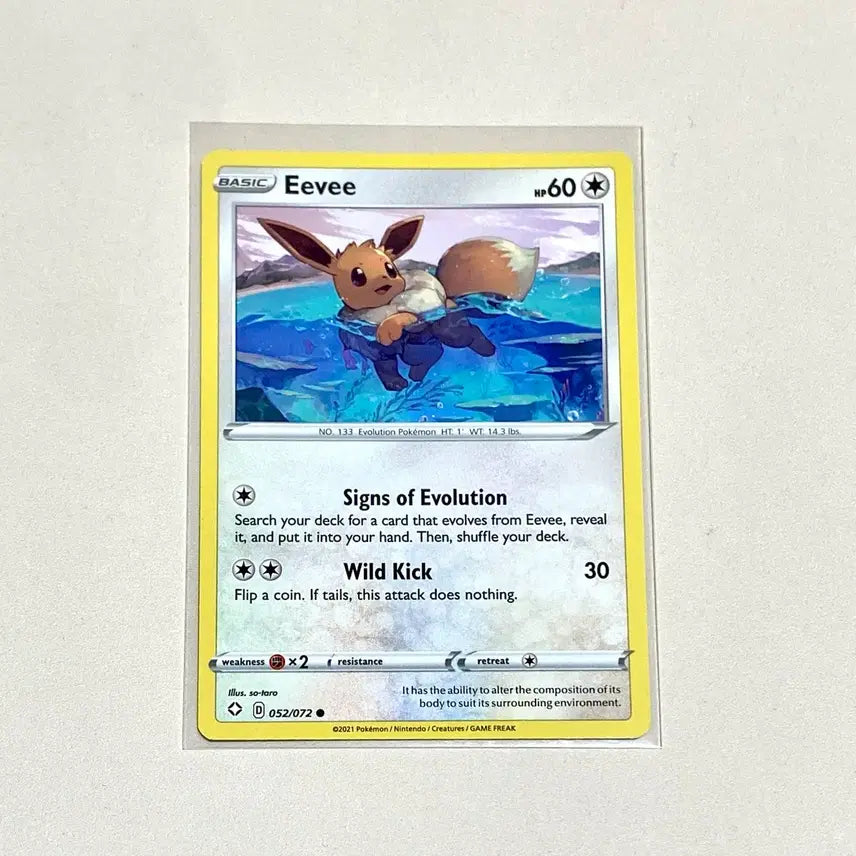[BUNJANG] North American Sword & Shield Eevee (English Version) Pokemon Card / (포켓몬카드) 북미 소드실드 수영 이브이 (영판, 영어판)