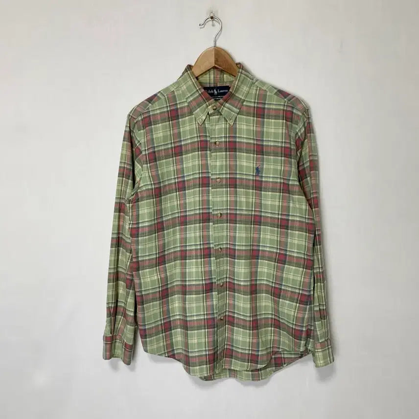 [BUNJANG] Polo Ralph Lauren 00s Custom Fit Plaid Long Sleeve Shirt Men's L / 폴로 랄프로렌 빈티지 00s 커스텀핏 체크남방 긴팔셔츠 남성 L 말차