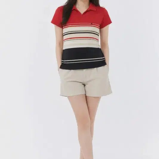 [BUNJANG] Beanpole Red Women's Polo T-Shirt Size 95 / 빈폴 레드 여자 95 카라티 O0738