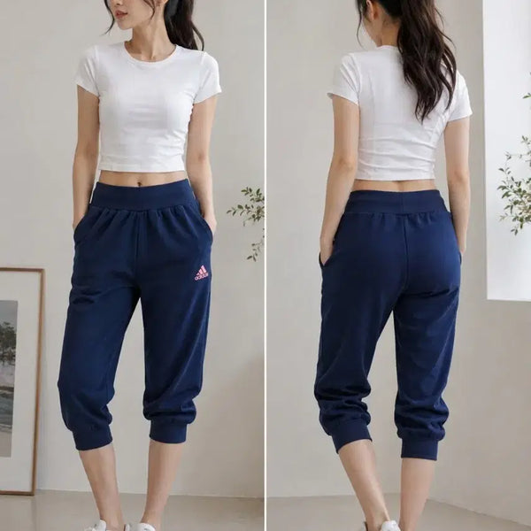 [BUNJANG] Adidas Women's 7-Length Training Pants Navy Size 85 / 아디다스 여성 7부 트레이닝 팬츠 네이비 85
