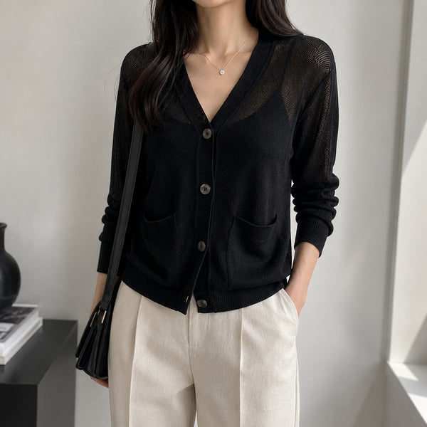[BUNJANG] VIVARIDGEIT Viscose V-Neck Cardigan / [90]바이브릿지잇  비스코스 브이넥 가디건