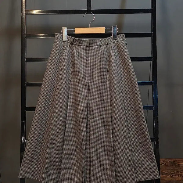 [BUNJANG] Burberry Houndstooth Wool Pleated Midi Skirt / [FREE] 버버리 BURBERRYS 하운드투스 울100 빈티지 플리츠 미디 스커트 8.9