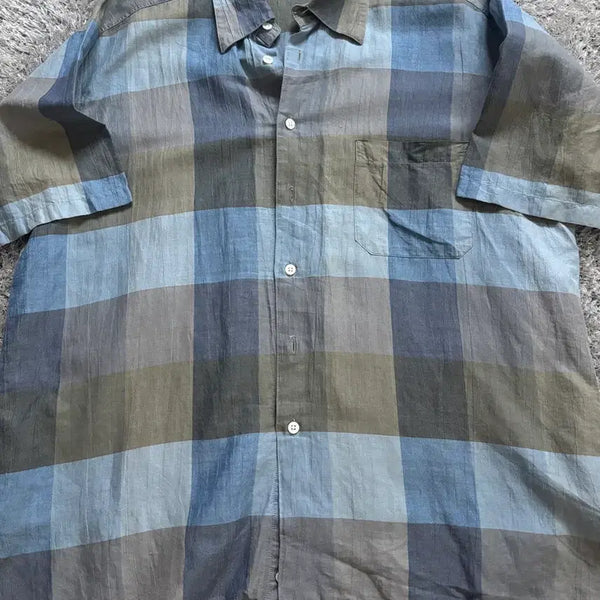 [BUNJANG] ROCK Linen Check Shirt Size 105 / 일제 ROCK 리넨 셔츠 사이즈 105