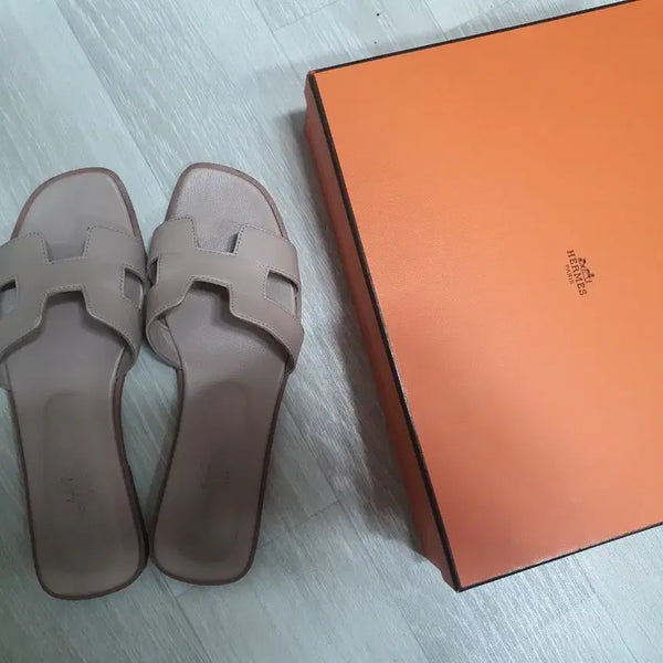 [BUNJANG] Hermes Oran Beige Nude Sandals Mules Slippers Size 38.5 (245-250) / 에르메스 오란 베이지누드 38.5(245-250) 샌들 뮬 슬리퍼