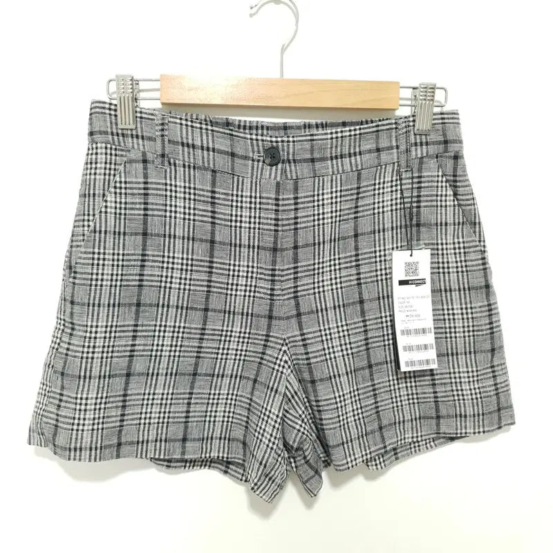 [BUNJANG] H:CONNECT Checked Linen Shorts S2111 / 에이치커넥트 체크 린넨 숏 팬츠 26_S2111
