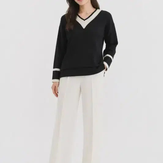 [BUNJANG] Women's Free Size Knit Top / 블랙 여자 FREE 니트 O0758