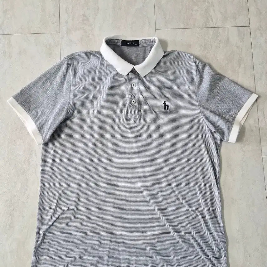 [BUNJANG] Hazzys Men's Striped Short-Sleeve Polo Shirt Size 105 / 남성 헤지스 반팔 카라티 105
