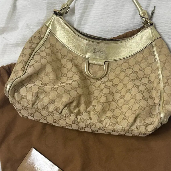 [BUNJANG] Gucci D-Ring Canvas Hobo Shoulder Bag / 정품 구찌 D링 캔버스 호보 솔더백