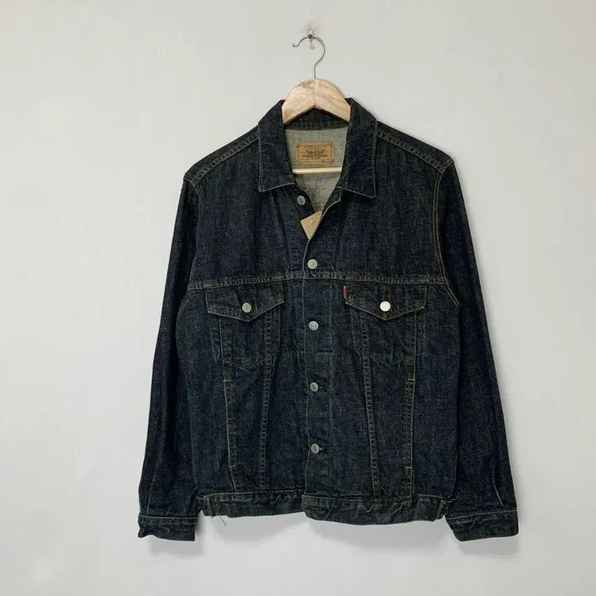 [BUNJANG] Levi's Orange Tab Y2K Black Denim Trucker Jacket M / 리바이스 오렌지탭 빈티지 y2k 흑청 데님 트러커 자켓 M