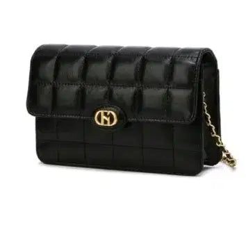 [BUNJANG] Hazzys Black Quilted Leather Chain Mini Crossbody Bag / 헤지스 블랙 퀼팅 가죽 체인 미니 크로스백
