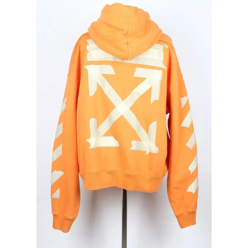 [BUNJANG] Off-White Arrow Orange Long Sleeve Hoodie XXL / [정품/한정판] 오프화이트 애로우 오렌지 긴팔 후드티 XXL / 110