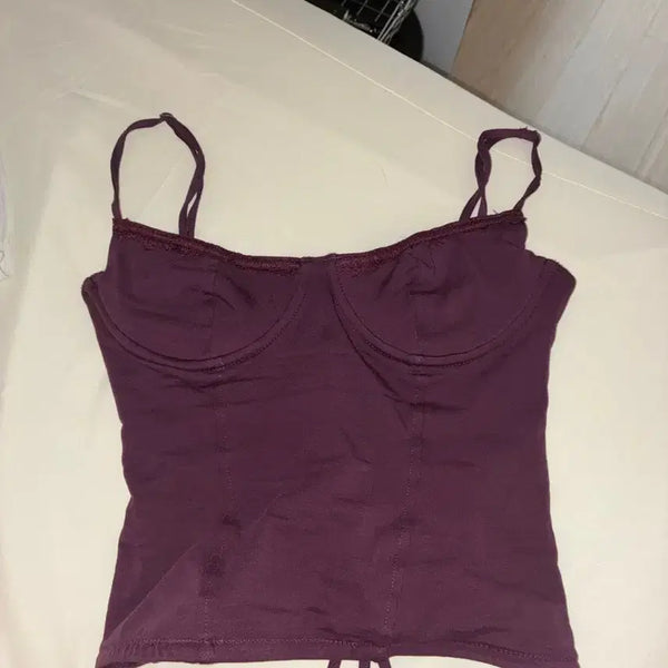 [BUNJANG] Subdued Corset Camisole Violin Color / 섭듀드 코르셋 나시 바이올린 색상