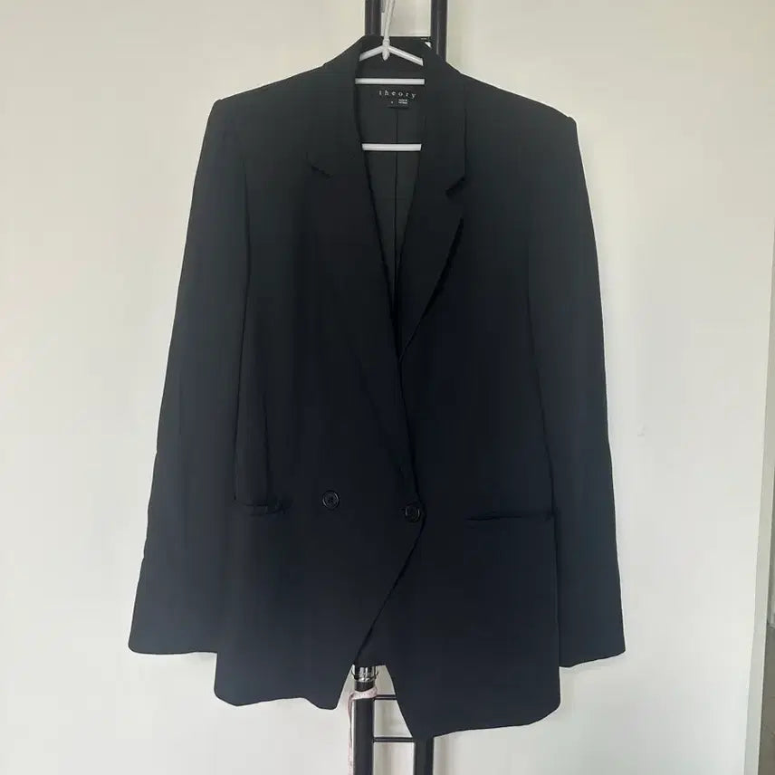 [BUNJANG] Theory Black Double-Breasted Blazer - Size 4 / 띠어리(Theory) 블랙 더블 브레스트 블레이저-4사이즈