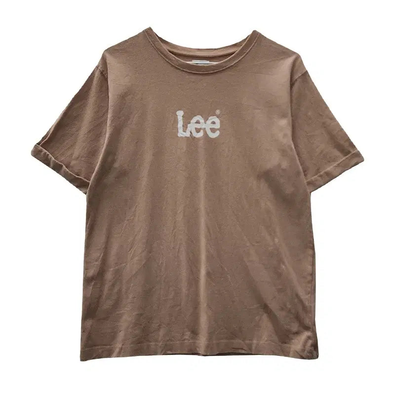 [BUNJANG] LEE Vintage Old School Center Logo Short Sleeve T-shirt L / LEE 빈티지 올드스쿨 리 센터로고 카멜 브라운 반팔 티 L