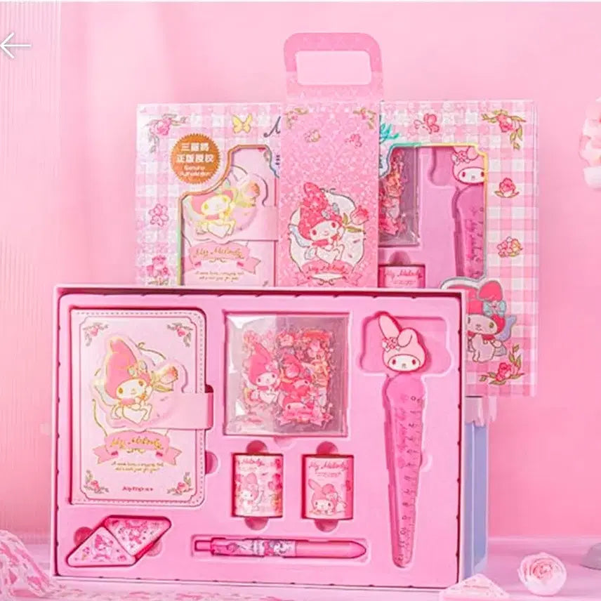 [BUNJANG] My Melody Stationery Set (Diary, Ruler, Stickers, Clips, Masking Tape, Pen) / 마이멜로디 문구 세트(다이어리, 자, 스티커, 클립집게, 마스킹테이프, 볼펜)
