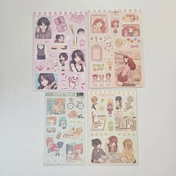 [BUNJANG] Encho House Sticker Set (4 Sheets) / 스티커) 엔초하우스 4장