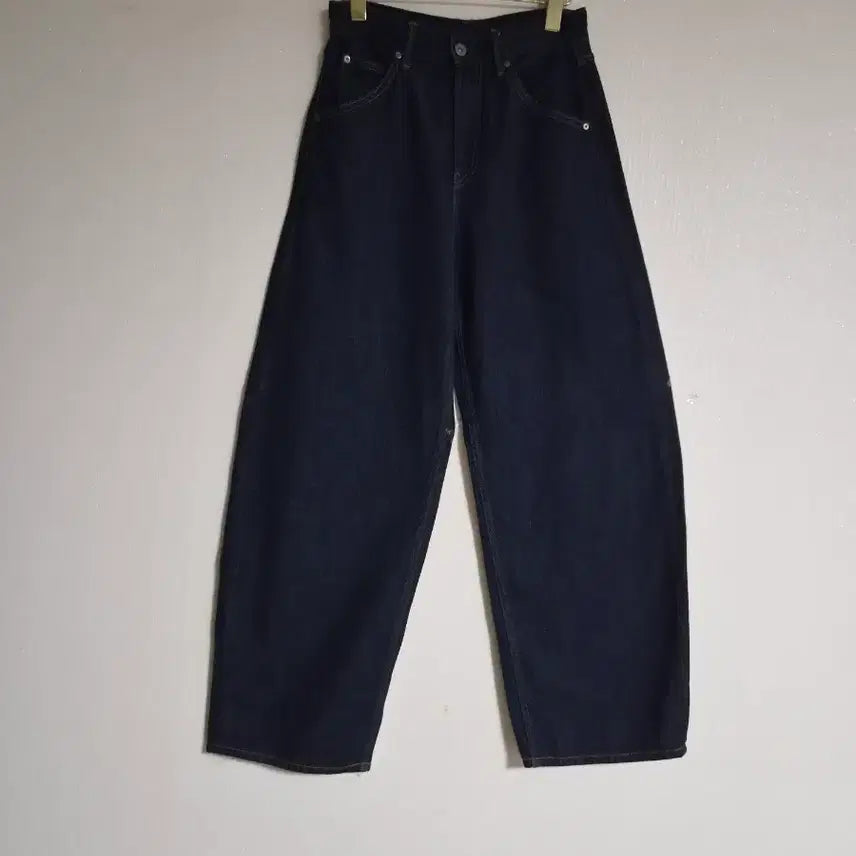 [BUNJANG] Uniqlo Dark Blue Denim Wide Long Pants / 유니클로 진청 데님 와이드 롱팬츠25개성핏
