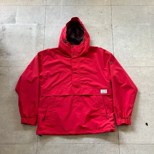 [BUNJANG] Kolon Sport Red Anorak Windbreaker / 코오롱 스포츠 레드 아노락 바람막이