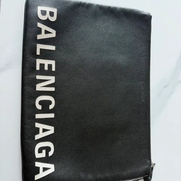 [BUNJANG] Balenciaga Big Logo Clutch Black / 발렌시아가 빅로고 클러치 블랙
