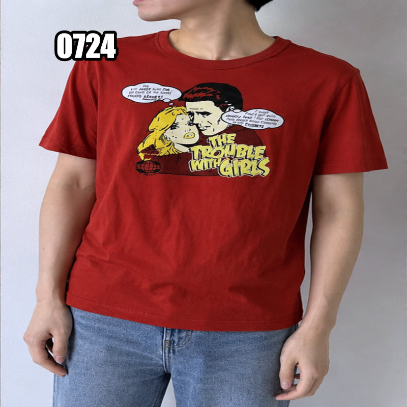 [BUNJANG] Adidas Vintage Pop Art Cartoon Graphic Short Sleeve T-Shirt / M 아디다스 빈티지 팝아트 만화 그래픽 반팔 티셔츠