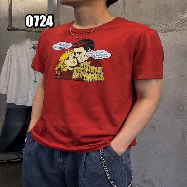 [BUNJANG] Adidas Vintage Pop Art Comic Graphic T-Shirt / M 아디다스 빈티지 팝아트 만화 그래픽 반팔 티셔츠