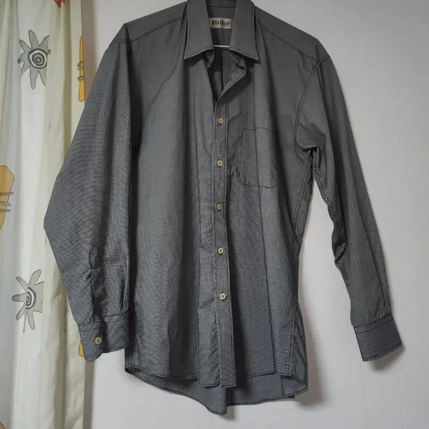 [BUNJANG] Phildas Men's Long-Sleeve Check Shirt Grey Size 95 / phildas 남성 셔츠 긴팔 그레이 95