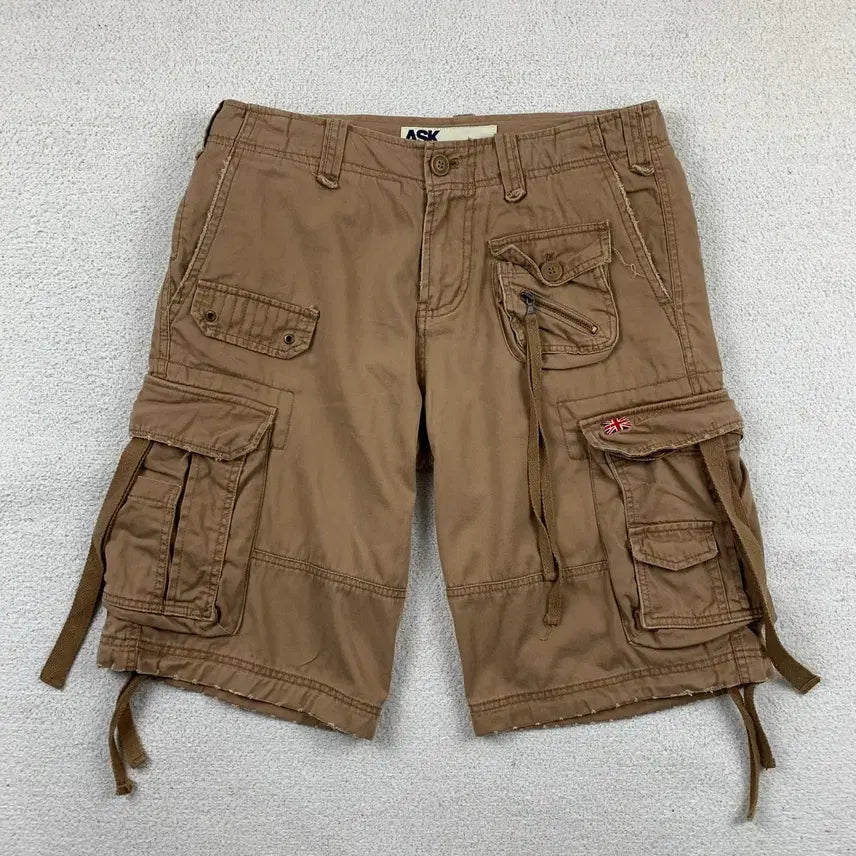 [BUNJANG] ASK Y2K Multi-Pocket Vintage Cargo Bermuda Shorts Brown / ASK y2k 멀티 포켓 빈티지 카고 버뮤다 쇼츠 브라운