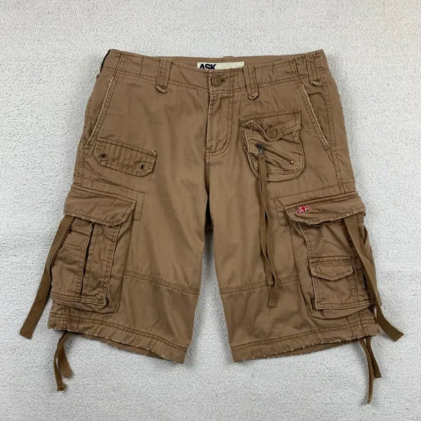 [BUNJANG] ASK Y2K Multi-Pocket Vintage Cargo Bermuda Shorts Brown / ASK y2k 멀티 포켓 빈티지 카고 버뮤다 쇼츠 브라운