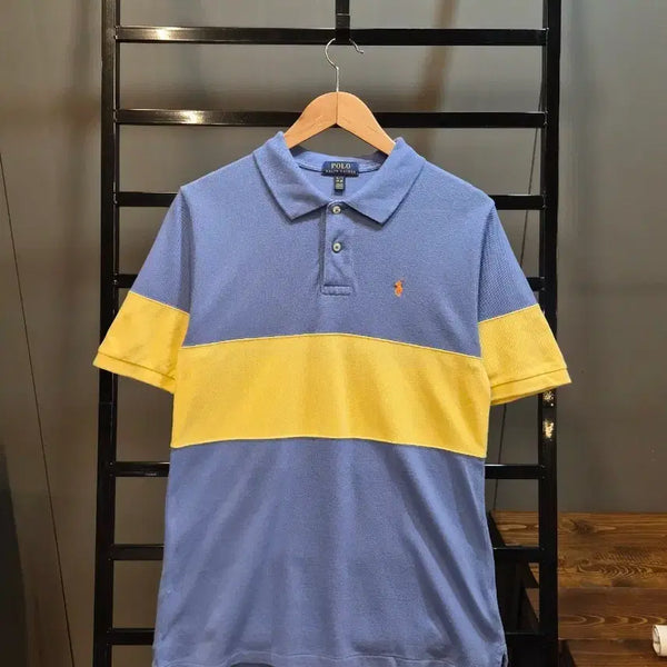 [BUNJANG] Polo Ralph Lauren Colorblock Pique Polo T-Shirt Blue Yellow XL / [XL] 폴로 랄프로렌 POLO RALPH LAUREN 블루 옐로우 배색 피케 카라 반팔티 3.9